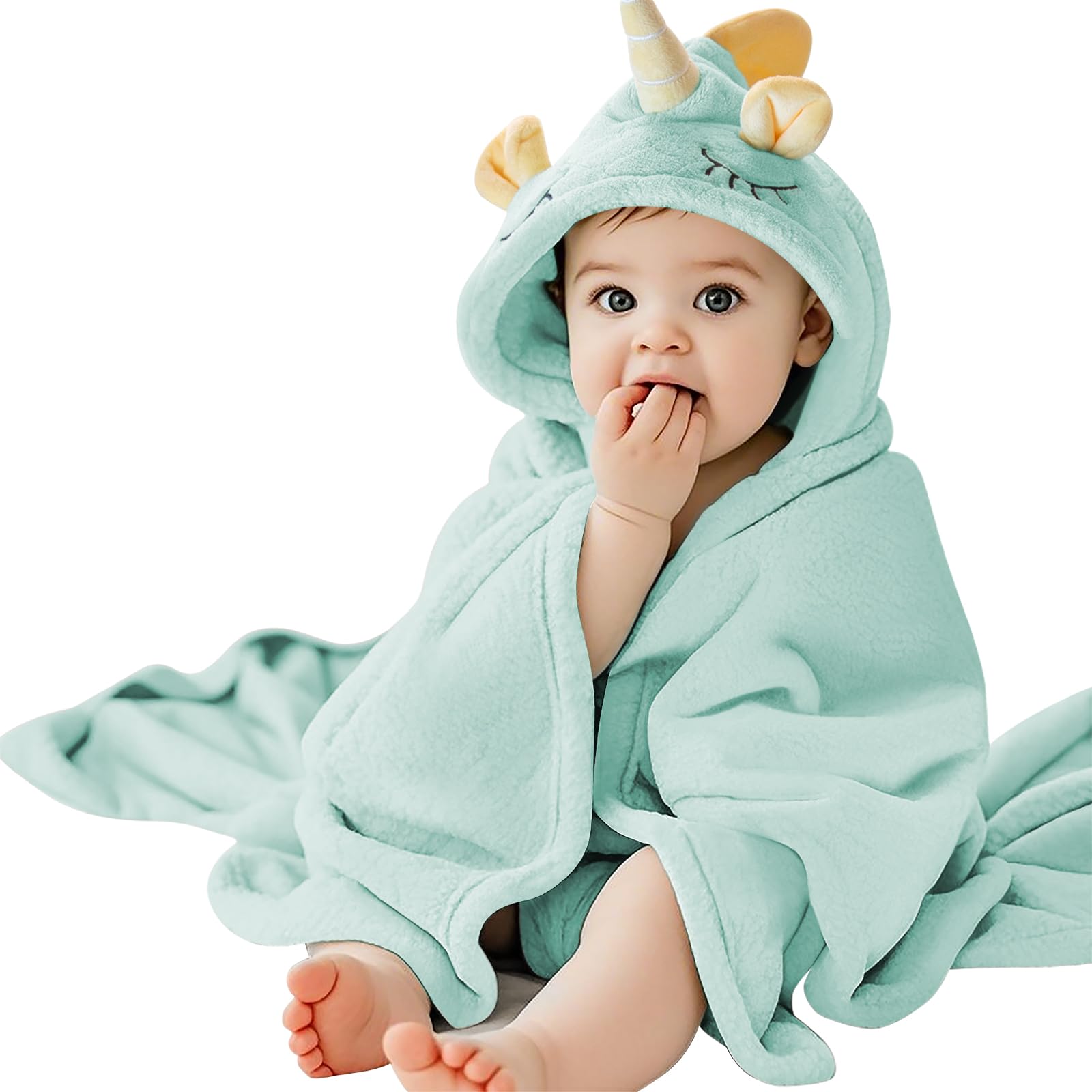 DUDUELITE Toddler and Baby Hooded Bath Towel Suitable for Baby Boys and Girls Aged 0 to 5 Years Old - A Soft, Absorbent and Sun-Protective Hooded Bath Towel.31.5