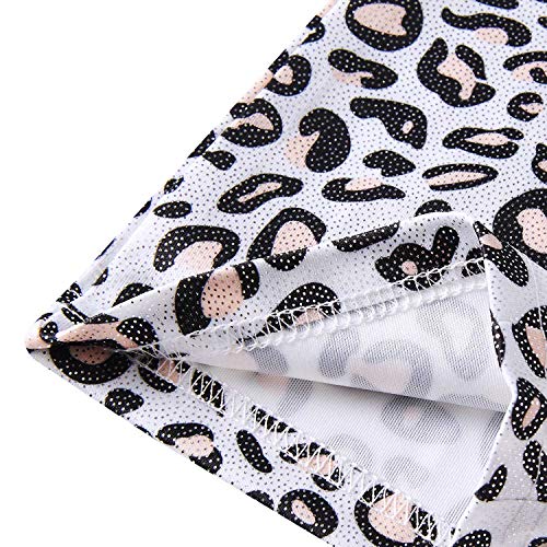 Funnycokid Gymnastics Leotards for Girls Biketards With Shorts Dance Unitards 3-7 Years (Leopard 01, 6-7 years old)