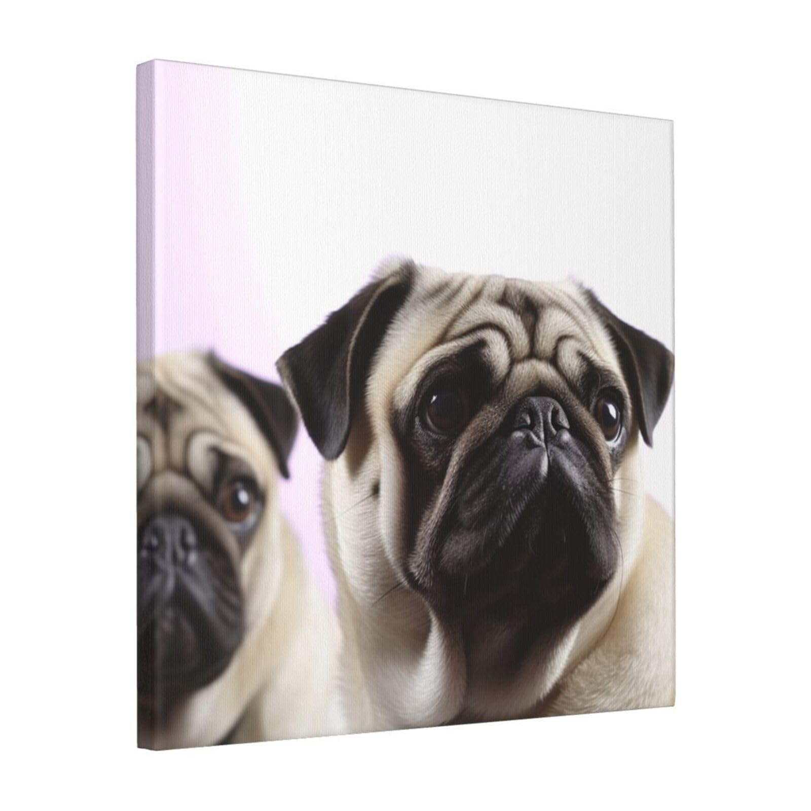 FodPand pug dog Canvas Wall Art for Living Room Wall Decor 16"x16" Modern Artwork Painting Pictures Hanging Canvas Prints Aesthetic Wall Art for Bedroom Bathroom Office Wallart Decor