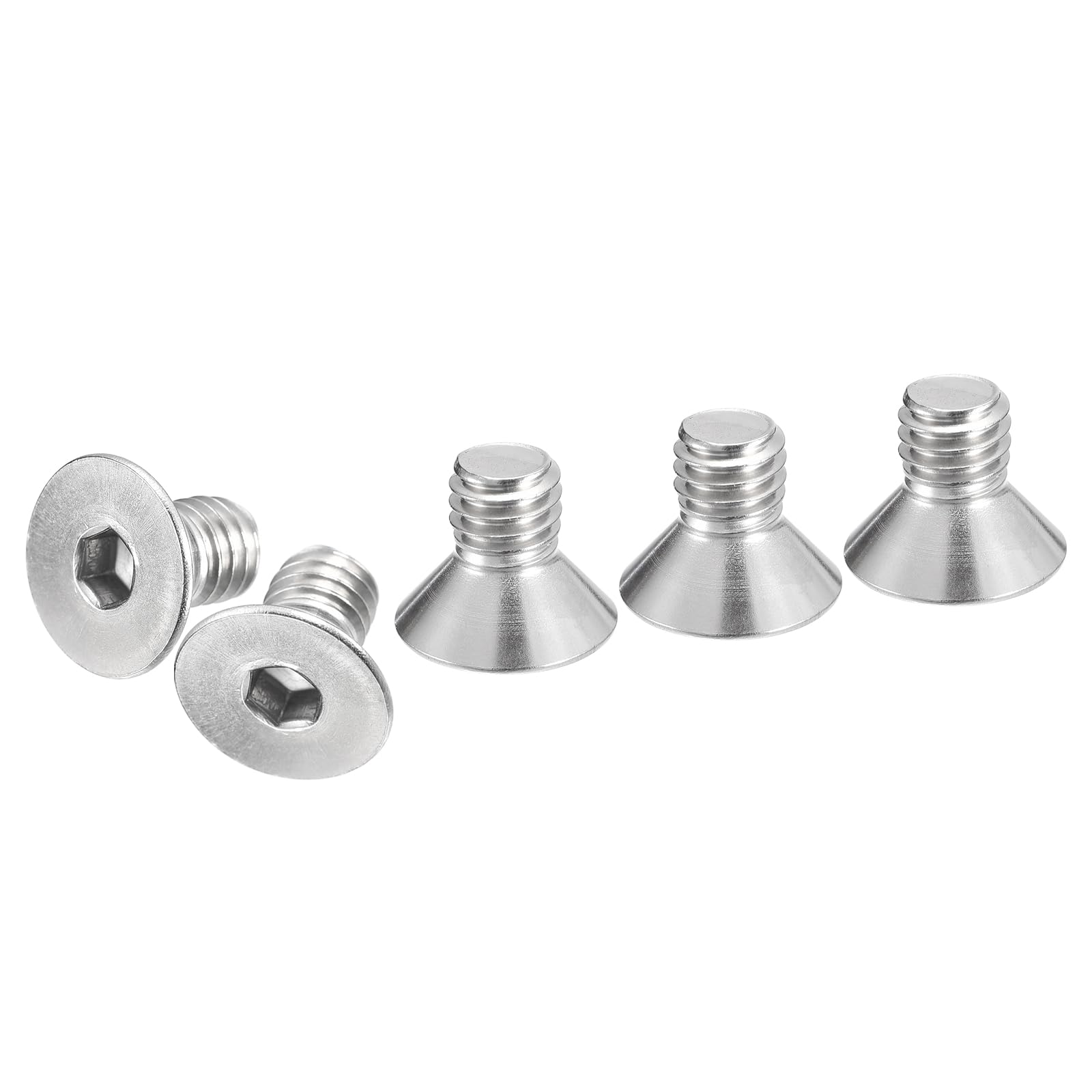 DTGN 3/8-16 x 5/8" Flat Head Socket Cap Screws, 10 Pack 304 Stainless Steel Hex Socket Flat Head Screws, Full Thread, Countersunk Bolts