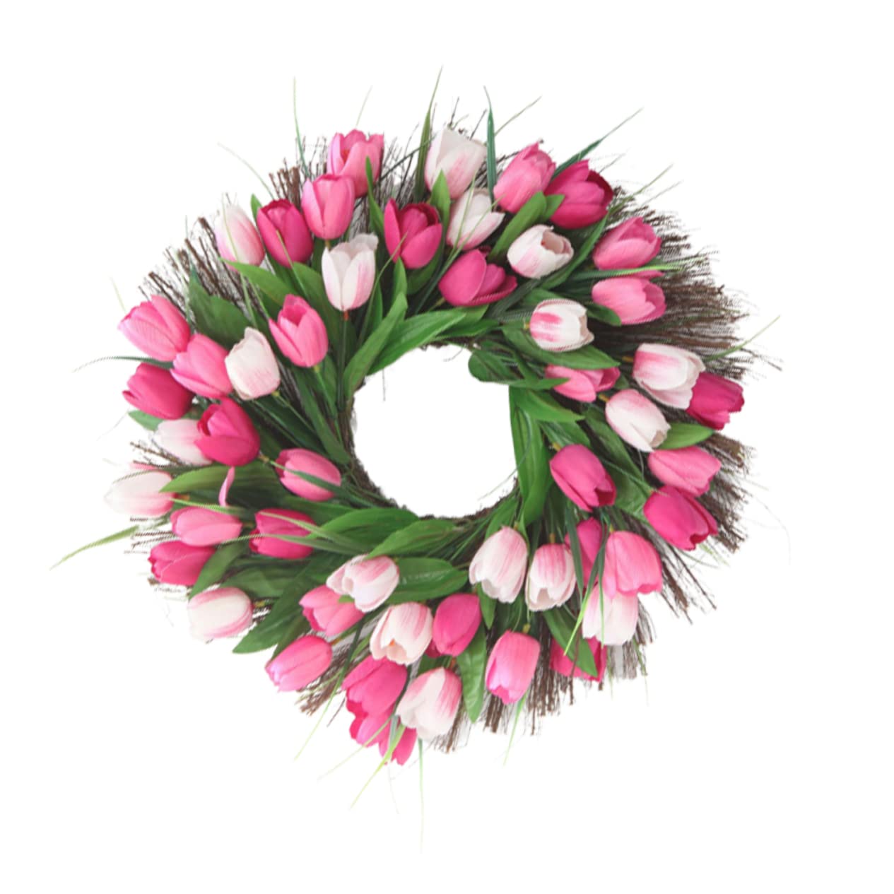 Künstliche in Stoff und Tulpengirlande Leichte Rattan Blumengirlande Rosa Pflegeleicht für Hochzeit und Festdeko
