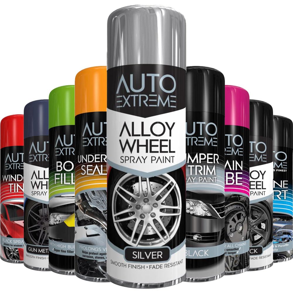 Alezyb Alloy Wheel Silver 400Ml 1 X Silver Auto Alloy Wheel Spray Paint 400Ml Aerosol Can For Fantastic And Smooth Finish For Van, Bike, Car
