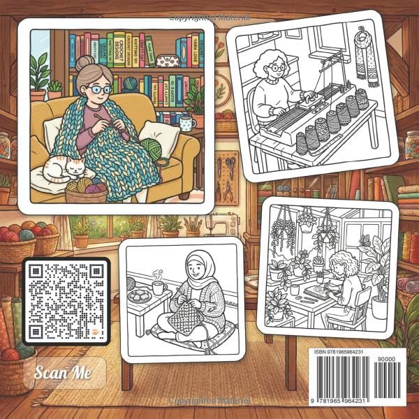 Cozy Girl's Cute Crafts Corner: Hygge Inspired Coloring Book for Adults & Teens | Fun Easy Bold Line Designs of Art Studios, DIY Projects, Knitting, ... Self-Care Gift (Cozy Girl Collection) image 3