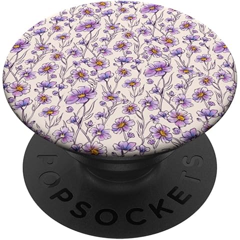 Purple Flower in Watercolor Pattern PopSockets Adhesive PopGrip