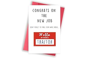 Funny New Job Congrats Card for Coworker or Colleagues or Boss