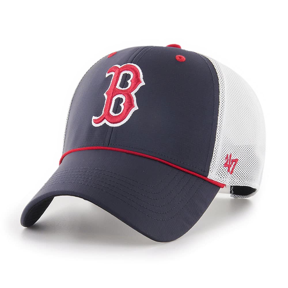Unisex Navy 47 Brand Snapback Trucker Cap - Mesh Pop Boston Red Sox