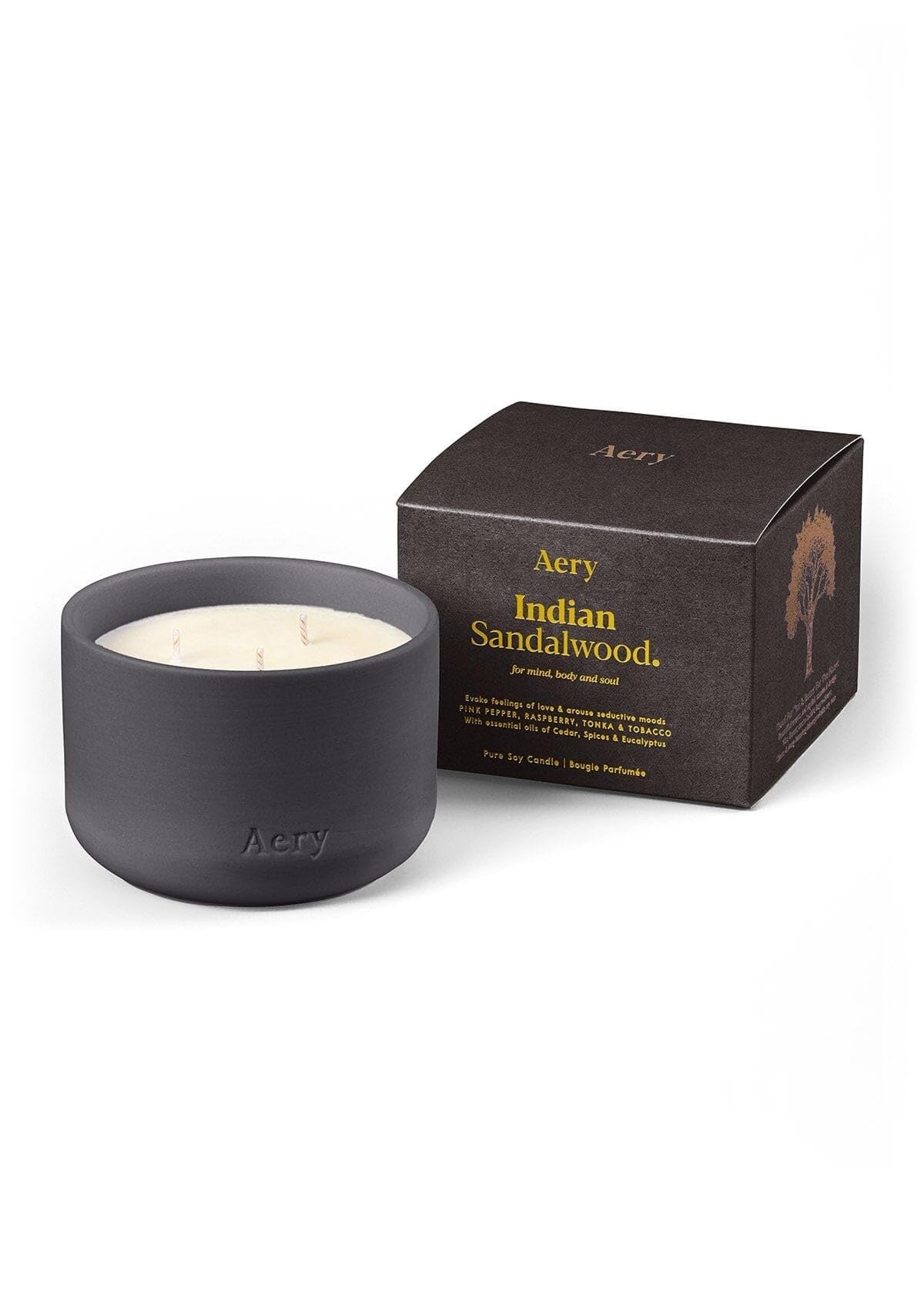 Aery Living  Triple Wick Candle - Ind Sandalwood