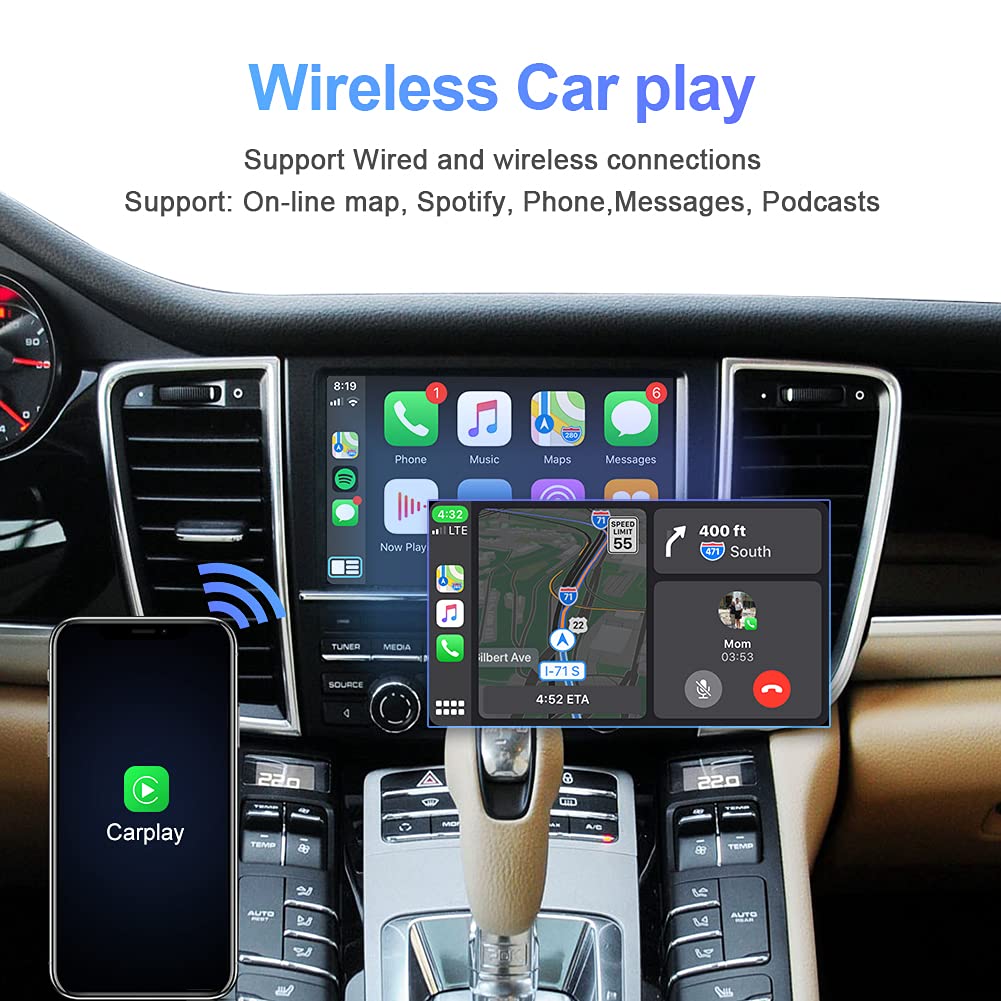 ISUDAR Módulos inalámbricos Carplay para Porsche Panamera Cayenne Macan Cayman Boxster 911 718 PCM 3.1 Android Auto Mirror Link Supports Camera Steering Wheel Control Retrofit Kit
