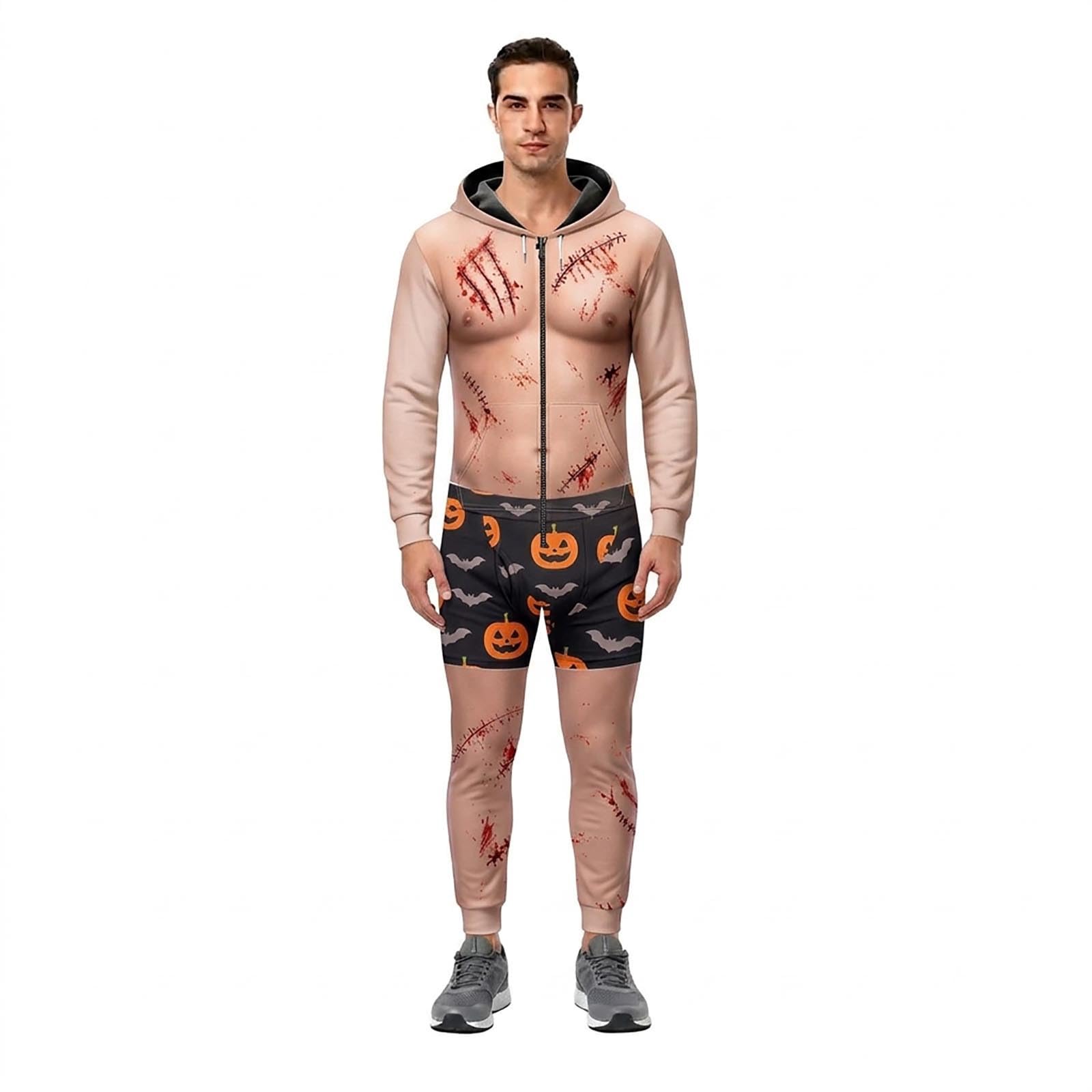 Halloween Onesie Adult Men, Men'S Halloween Costume Funny 3D Print Borat