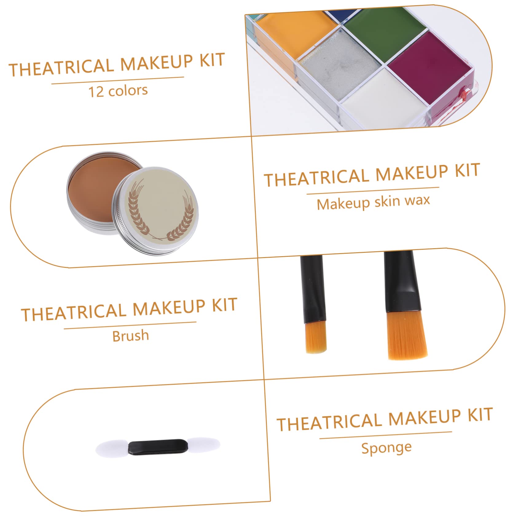 DOITOOL 56piezas Kit de Pintura Corporal de Cera para Maquillaje de Efectos Especiales para Festivales y Escenarios Incluye Maquillaje para Heridas Falsas