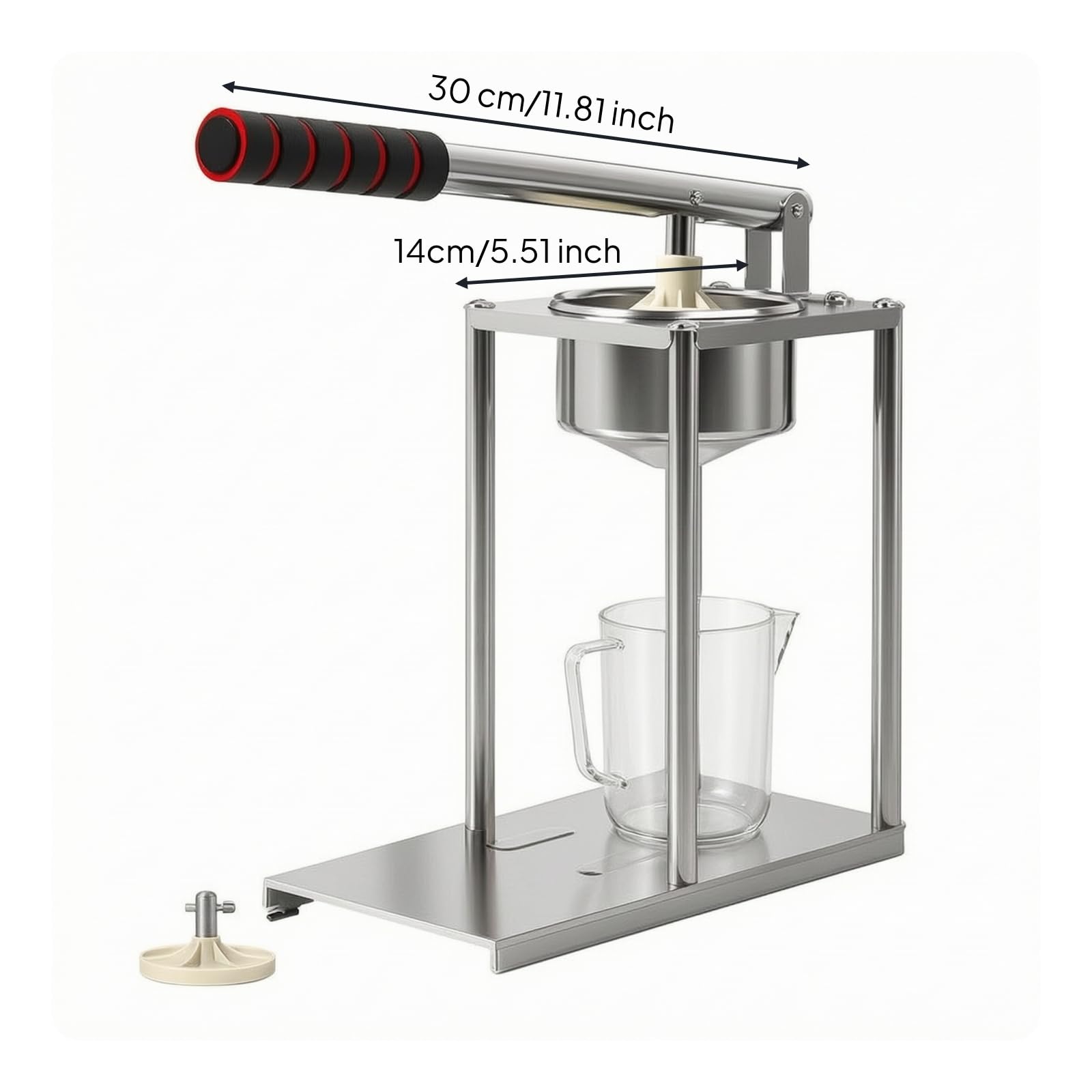 Spremiagrumi con Leva senza Elettricità Base Rettangolare Stabile, Spremiagrumi a Leva, Spremifrutta, per, Chiosco, professionisti del bar, Testa Piatta