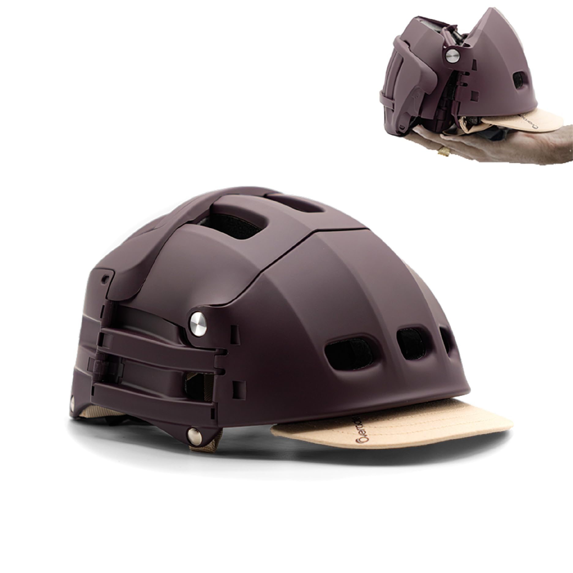 Overade Plixi Foldable Helmet - for Bike, Kick Scooter, e-Bike - Volume Divided by 3 when Folded- Same Protection as Classic Helmet