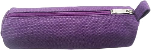 Enyuwlcm Bolsa para lápices de lona pesada y elegante, simple, duradera y compacta con cremallera, 1 paquete, color morado