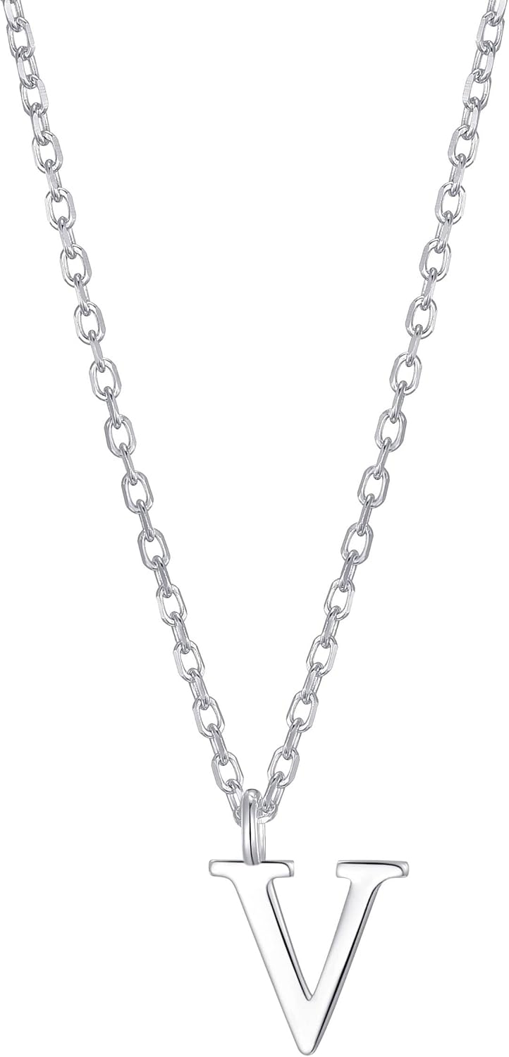 Philip Jones Sterling Silver Initial V Necklace, Adjustable - Image 3