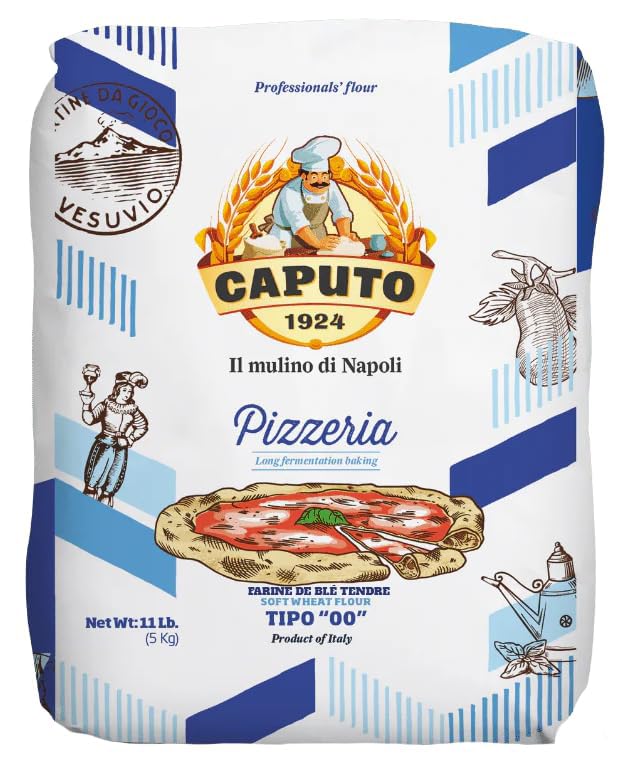 Comparison: Best Flour For Ooni Pizza Oven 6 Antimo Caputo Pizzeria Flour Blue, 11 Pound (5Kg) Bag - Italian 00 Flour - Soft Wheat for Pizza Dough - Makes that Perfectly Elastic, Chewy, Crispy Bubble Neapolitan Pizza