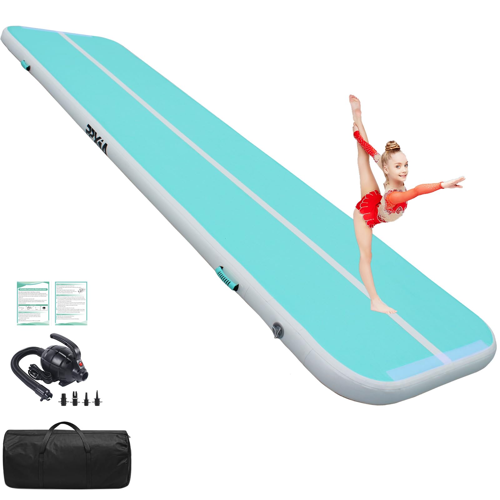 PPXIA Gymnastics Mat Air Tumble Track, 4/8 inches Thickness with ...