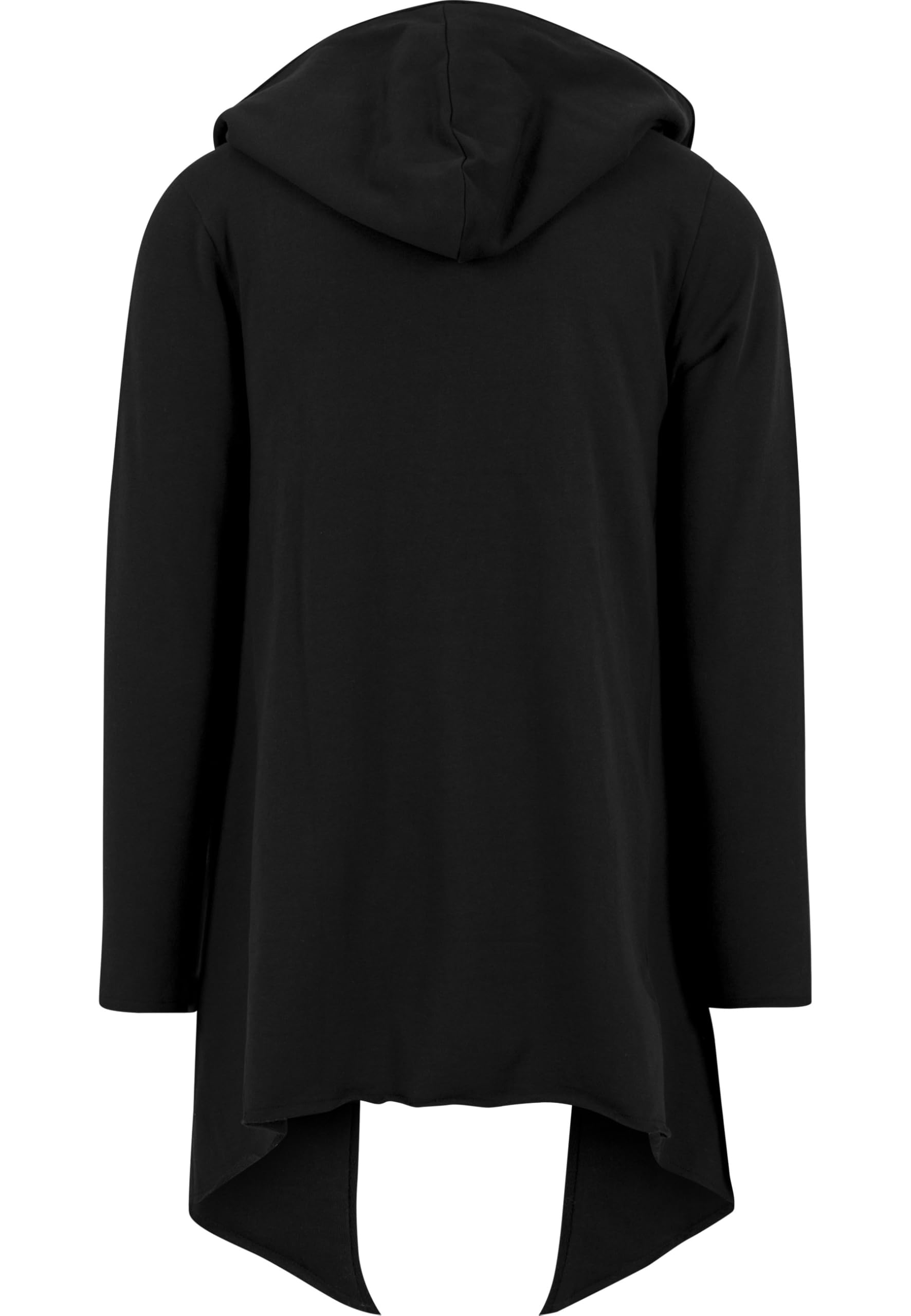 Urban Classics Męska kurtka Long Hooded Open Edge Cardigan, długa bluza z kapturem w wielu kolorach, rozmiary XS - 5XL, czarny, S