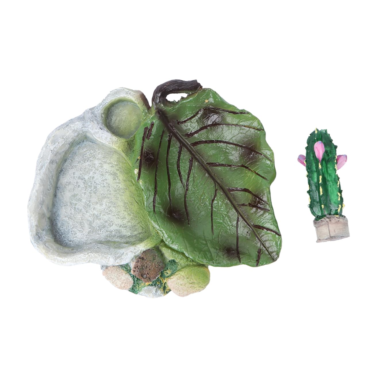 DECHOUS 1Pcs Cactus Design Reptile Food Bowl Durable Pet Supplies for Tortoise Lizard Snake Turtle Easy to Gnaw Feeding Dish for Fresh Dry Food