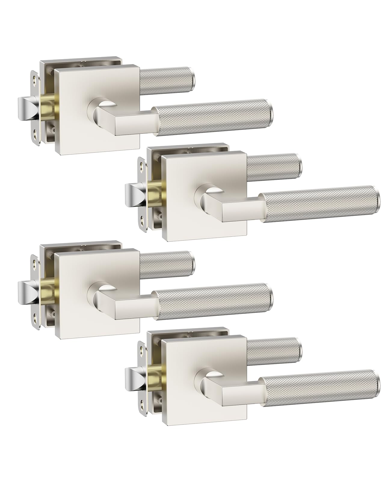 Photo 1 of Asidrama 4 Pack Brushed Satin Nickel Passage Interior Door Handles