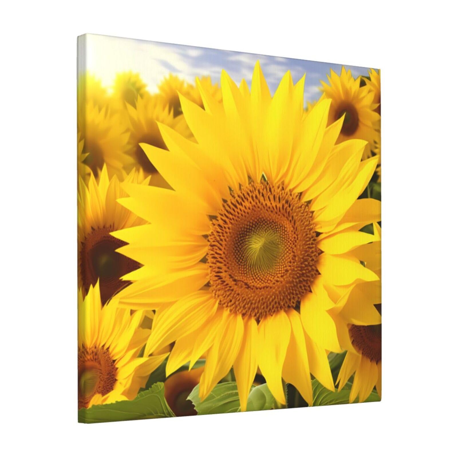 FodPand Sunflowers Canvas Wall Art for Living Room Wall Decor 12"x12" Modern Artwork Painting Pictures Hanging Canvas Prints Aesthetic Wall Art for Bedroom Bathroom Office Wallart Decor