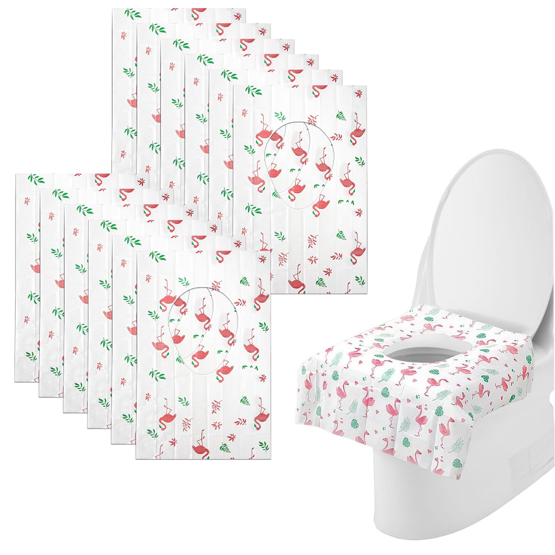 WeddHuis 18 Couvre-siège de Toilette Jetables pour Enfants et Adultes Universal Töpfchentraining Accessoires de Voyage, Emballage Individuel