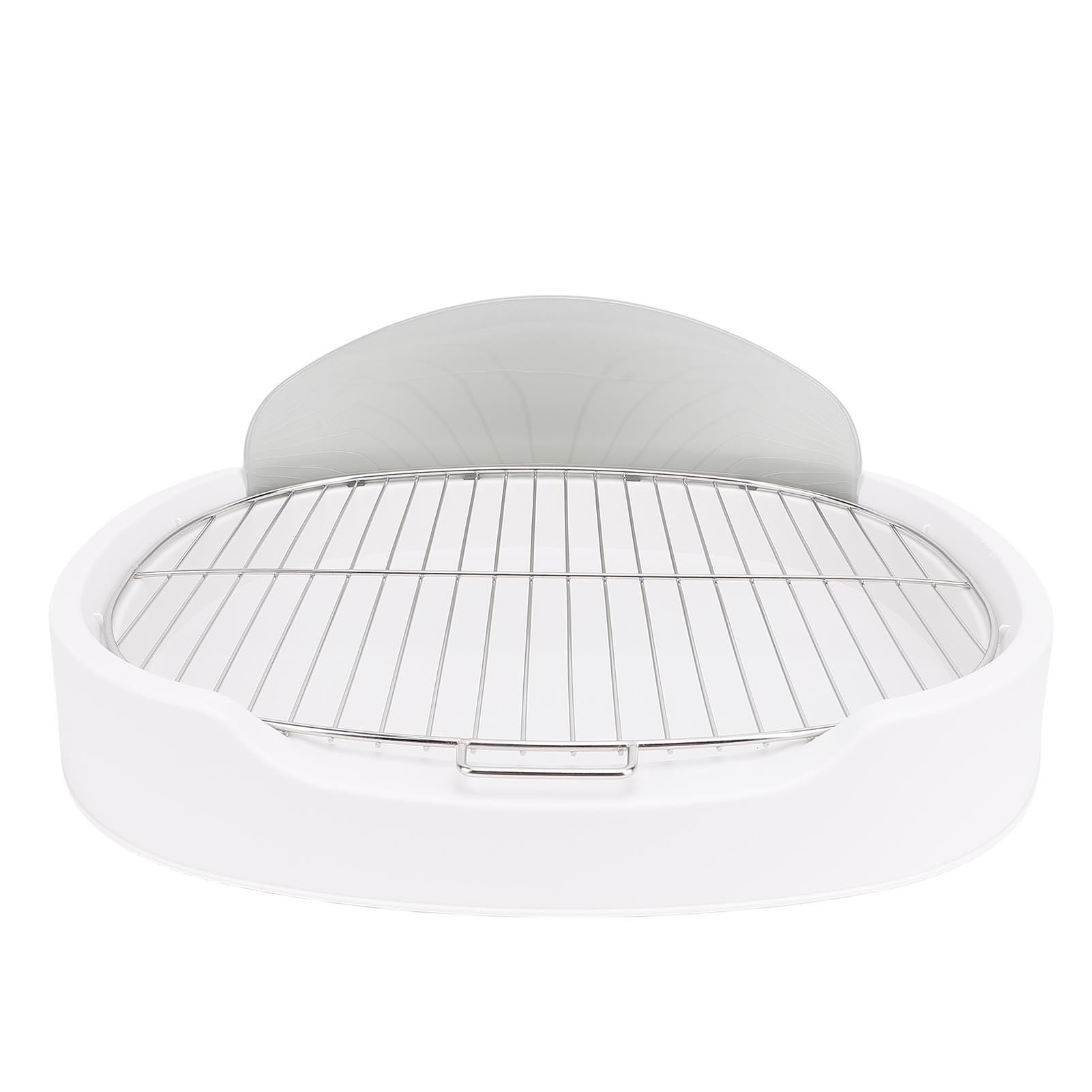 Dog Potty Tray with Baffle, Stainless Steel Pee Pad Holder Indoor Potty Tray Dog Litter Box Dog Potty Training Tray Tray Dog Toilet for Indoor (White)