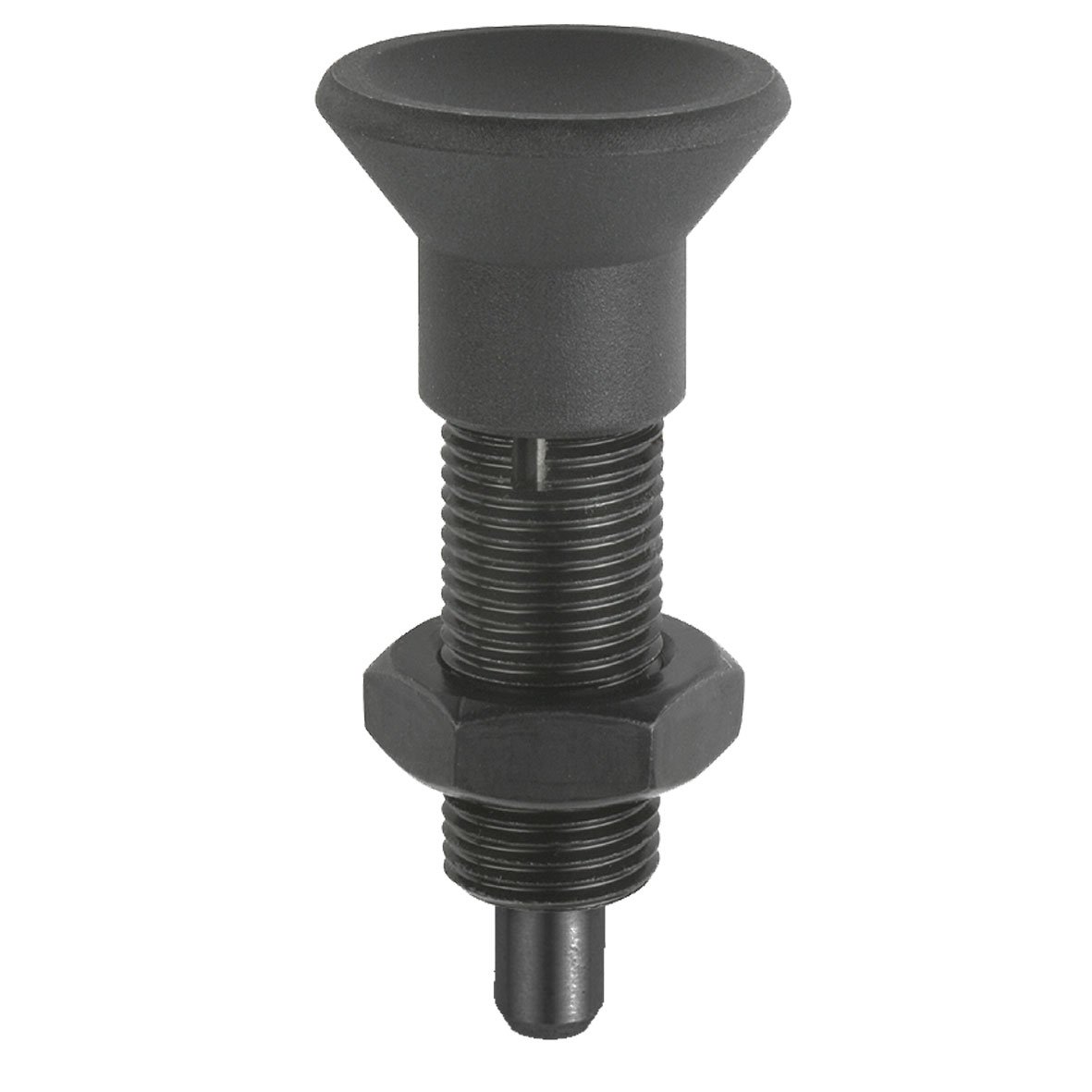 Kipp 03093-22308 Steel Indexing Plungers Without Collar and Extended Locking Pin, H Style, Locking Pin Hardened, M16 x 1.5 Thread, 72 mm Length