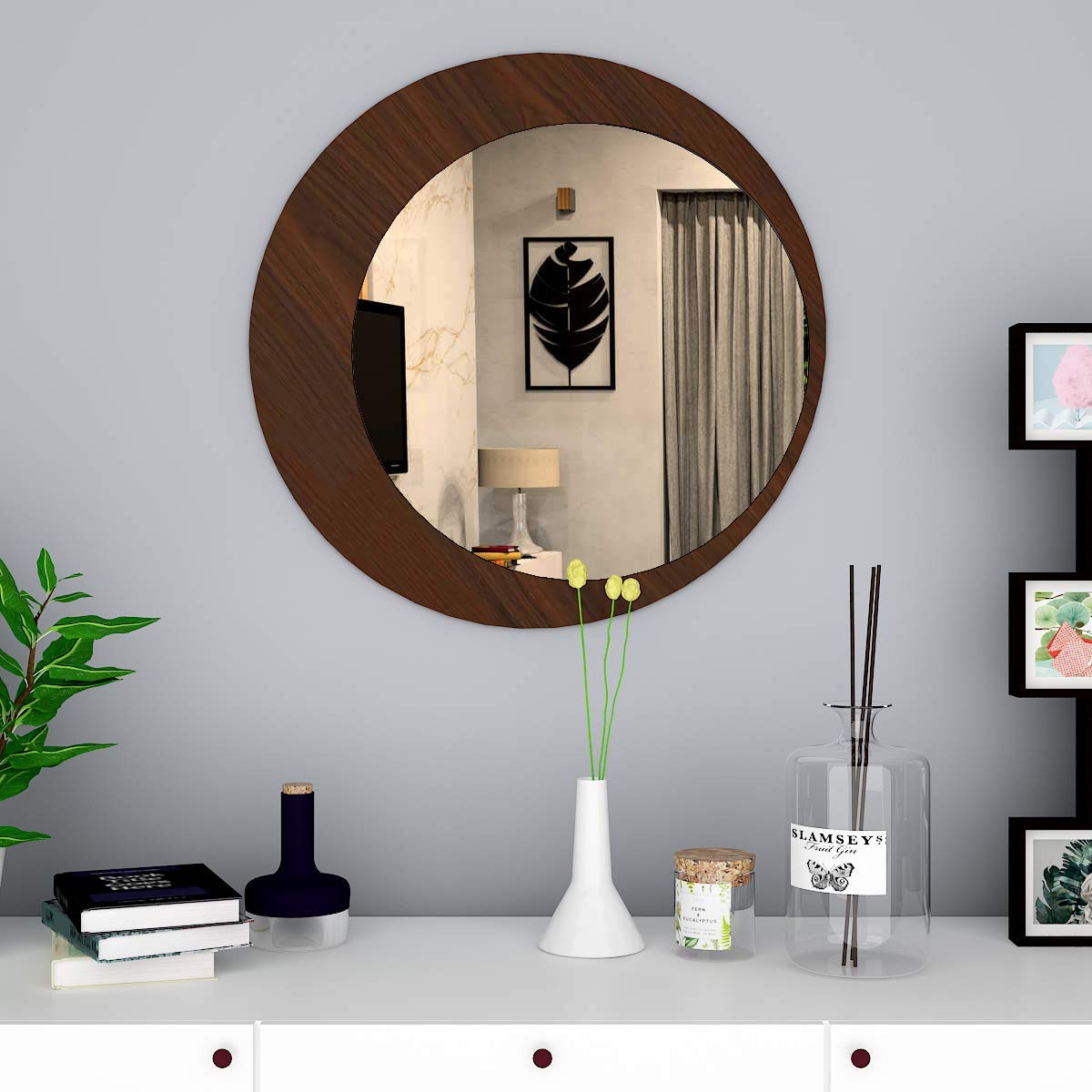Wallmantra Wooden Minimalistic Boho Modern Round Wall Mount