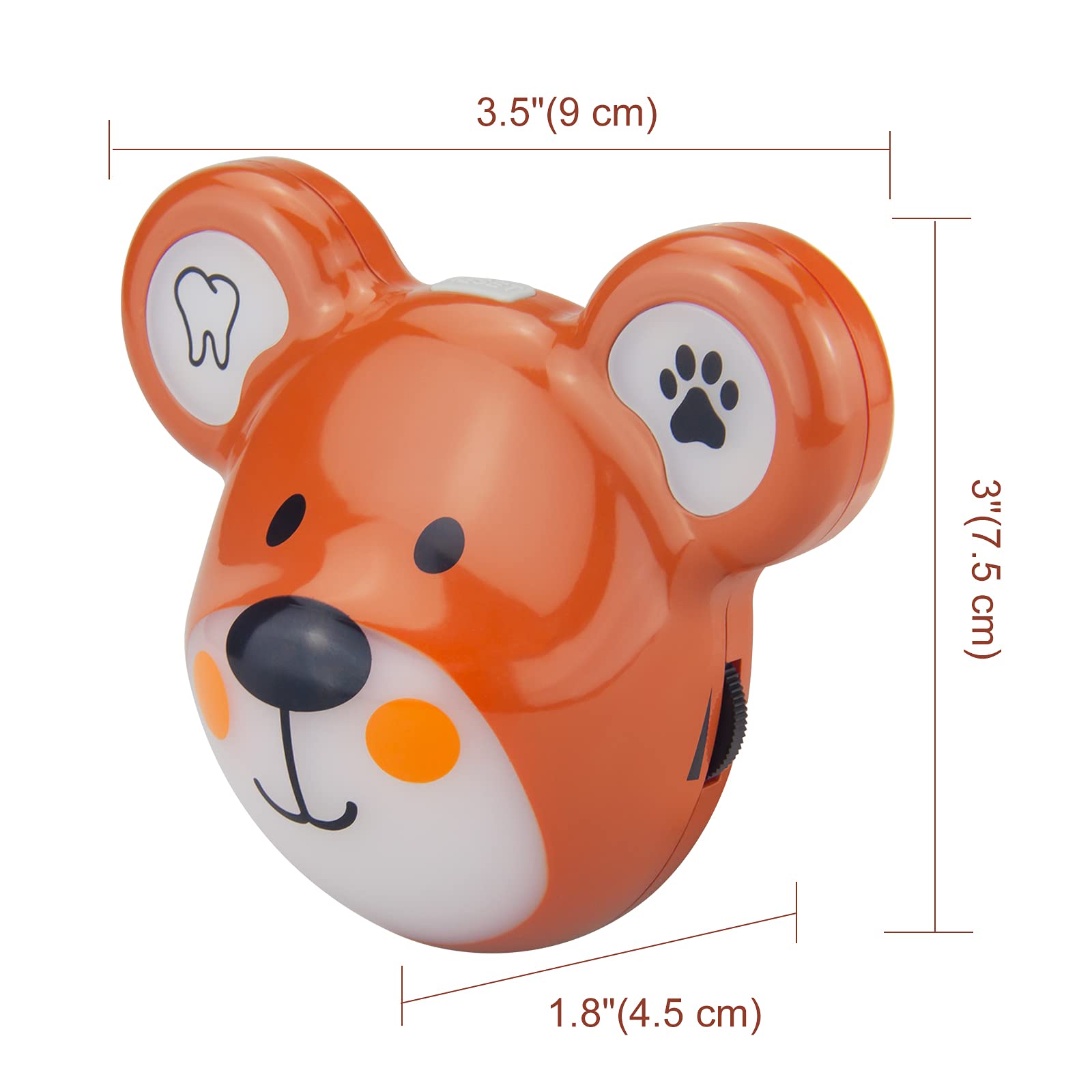 HONWELL Temporizador de Cepillado de Dientes, Temporizador Recargable, Temporizador de Lavado de Manos y Cepillo de Dientes para niños, oso