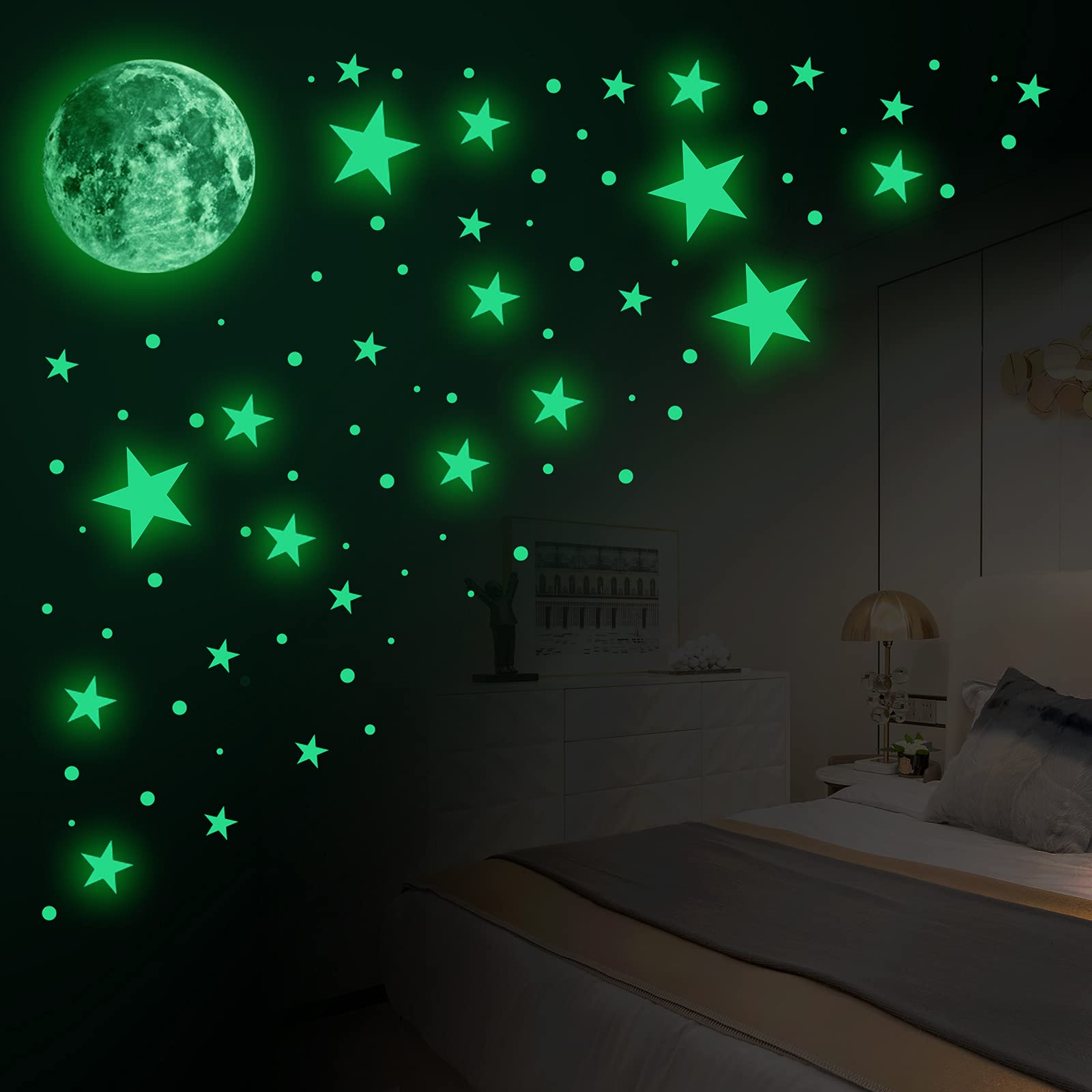 Buy Andiker Wall Stickers, 435pcs Glow in The Dark Stars and Moon Night