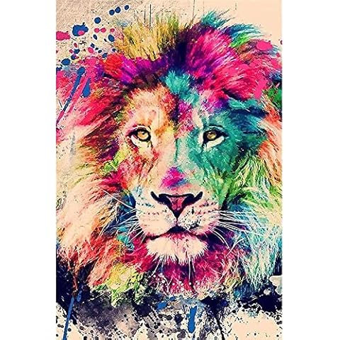 Painting by Numbers Kit for Adults, Embroidery Paintings Pictures Full Drill 5D Diamond Painting Painted Lion for Home Wall Decor (30 x 40 cm) Cover