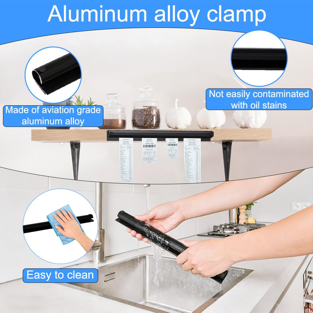 3 Stück Bonhalter Gastronomie Selbstklebend 30cm Bonschiene Aluminiumlegierung Bonleiste Gastronomie Zettelleiste für Küche, Restaurant, Bar und Büro