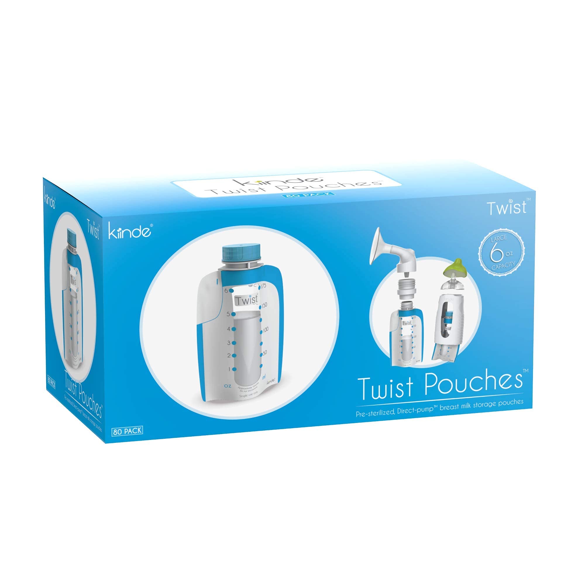 Kiinde Twist Pouch DirectPump DirectFeed Twist Cap Breast Milk Storage Bags for Pumping