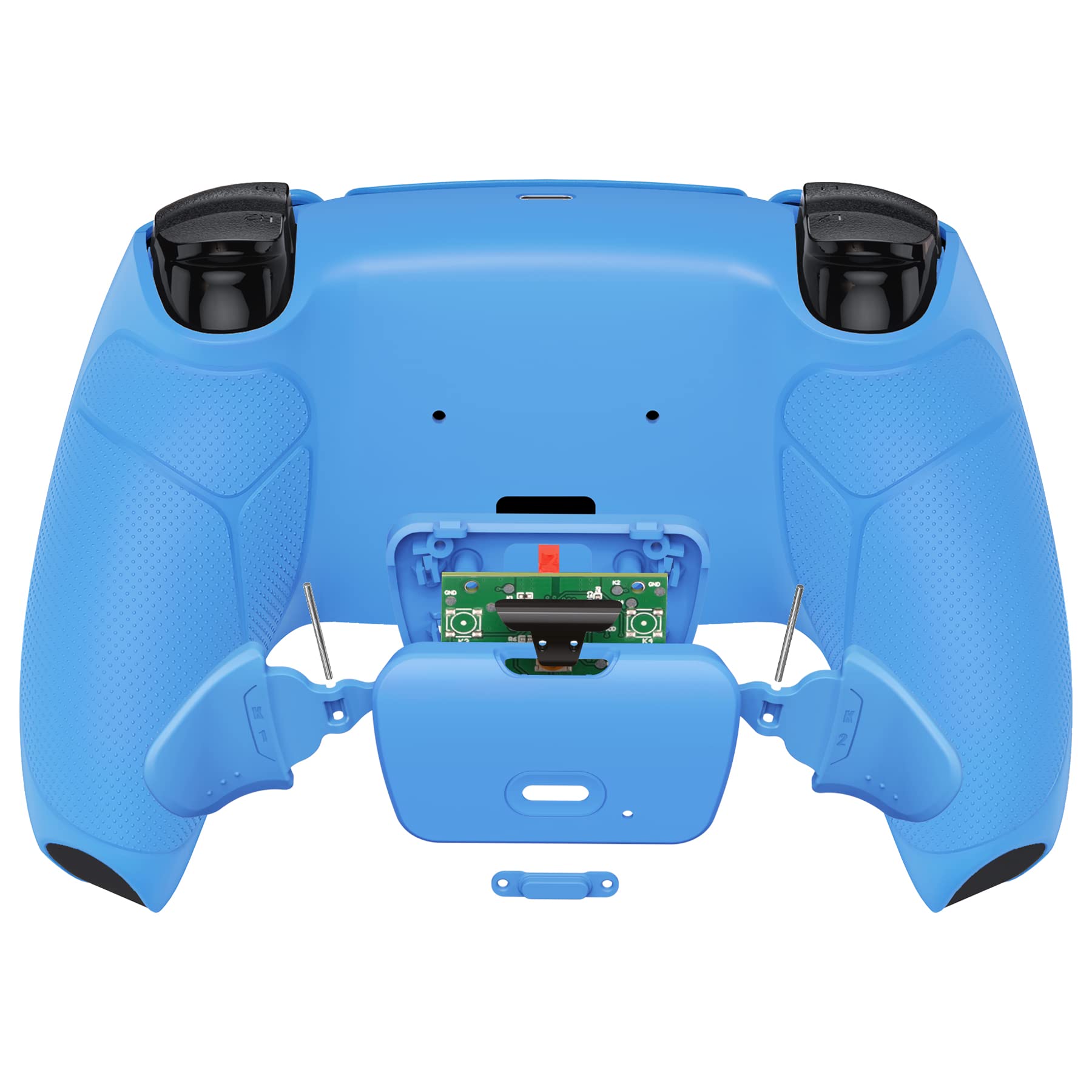 eXtremeRate RISE Remap Kit Programmabile per ps5 Controller BDM-030/040/050,Tasti Aggiuntivi Palette Back Button Cover Grip Gomma Pulsante Posteriore per ps5 Joystick-Starlight Blue