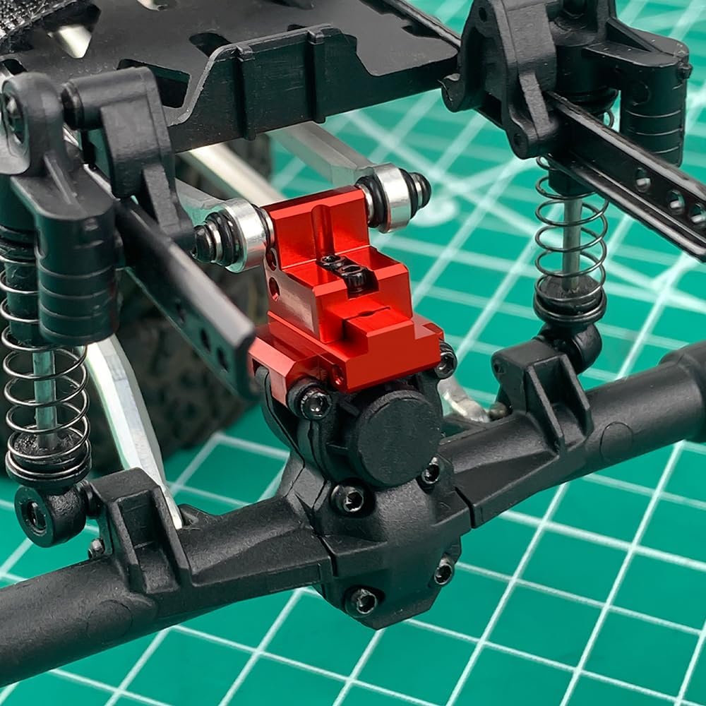 1/24th Adjustable Rear Link Mount Aluminum Link Bracket for Axial SCX24 1:24 RC Model Crawler Car Upgrade Parts (Black)