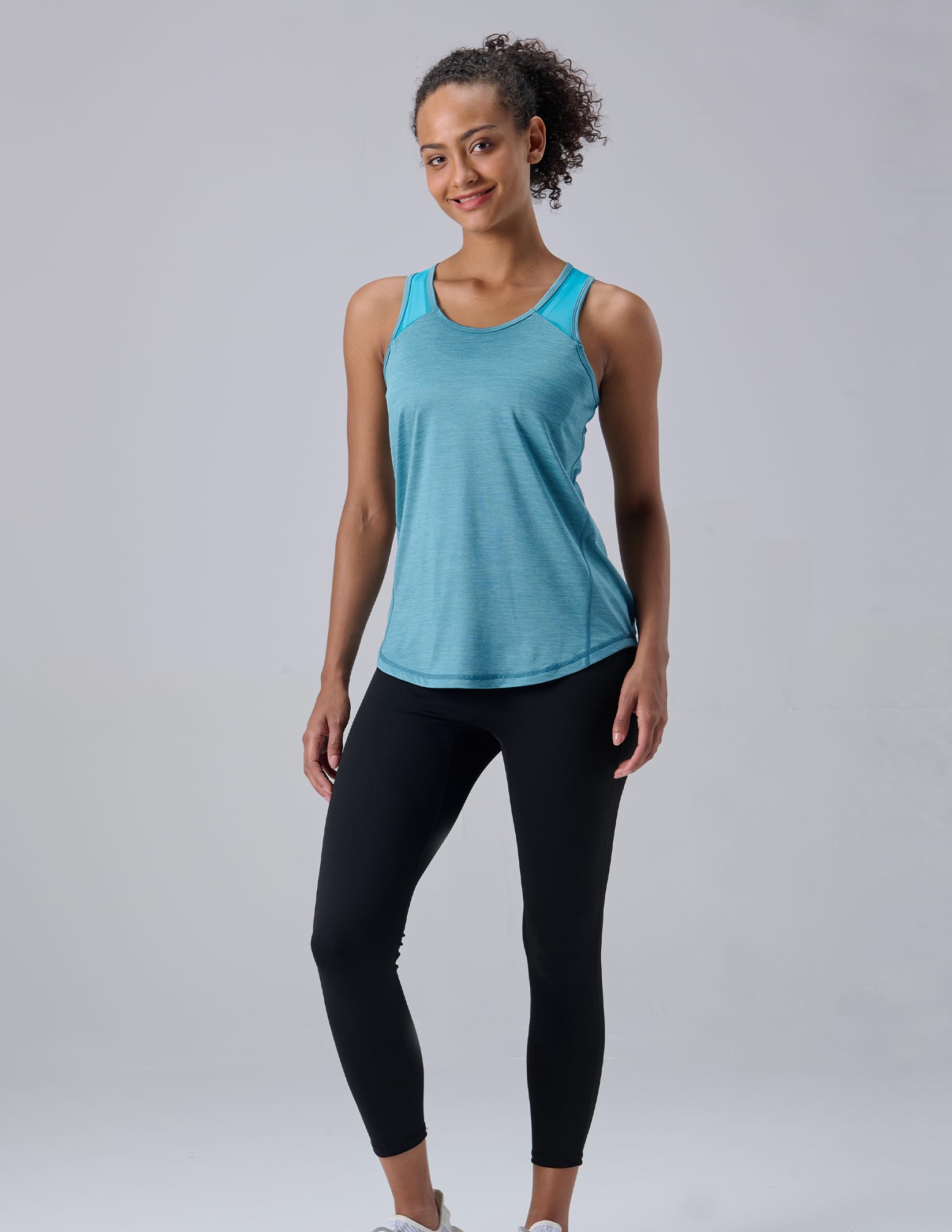 Confezione da 5 Canottiere da Allenamento da Donna, Canotta Sportiva da Donna, con Schiena Incrociata, in Rete, per Yoga, Palestra e Corsa