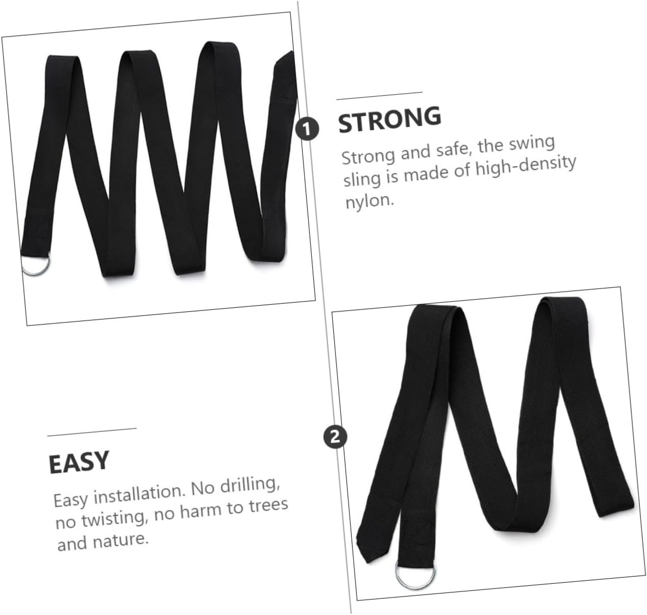 Abaodam Heavy Duty Swing Hammock Ropes 6pcs Tree Swing Hanging Kit with Straps