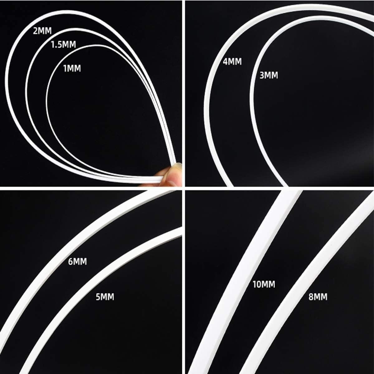 40 Barre Tonde in Plastica ABS Stirene Bianco 0.5-10mm x 500mm per Modellismo