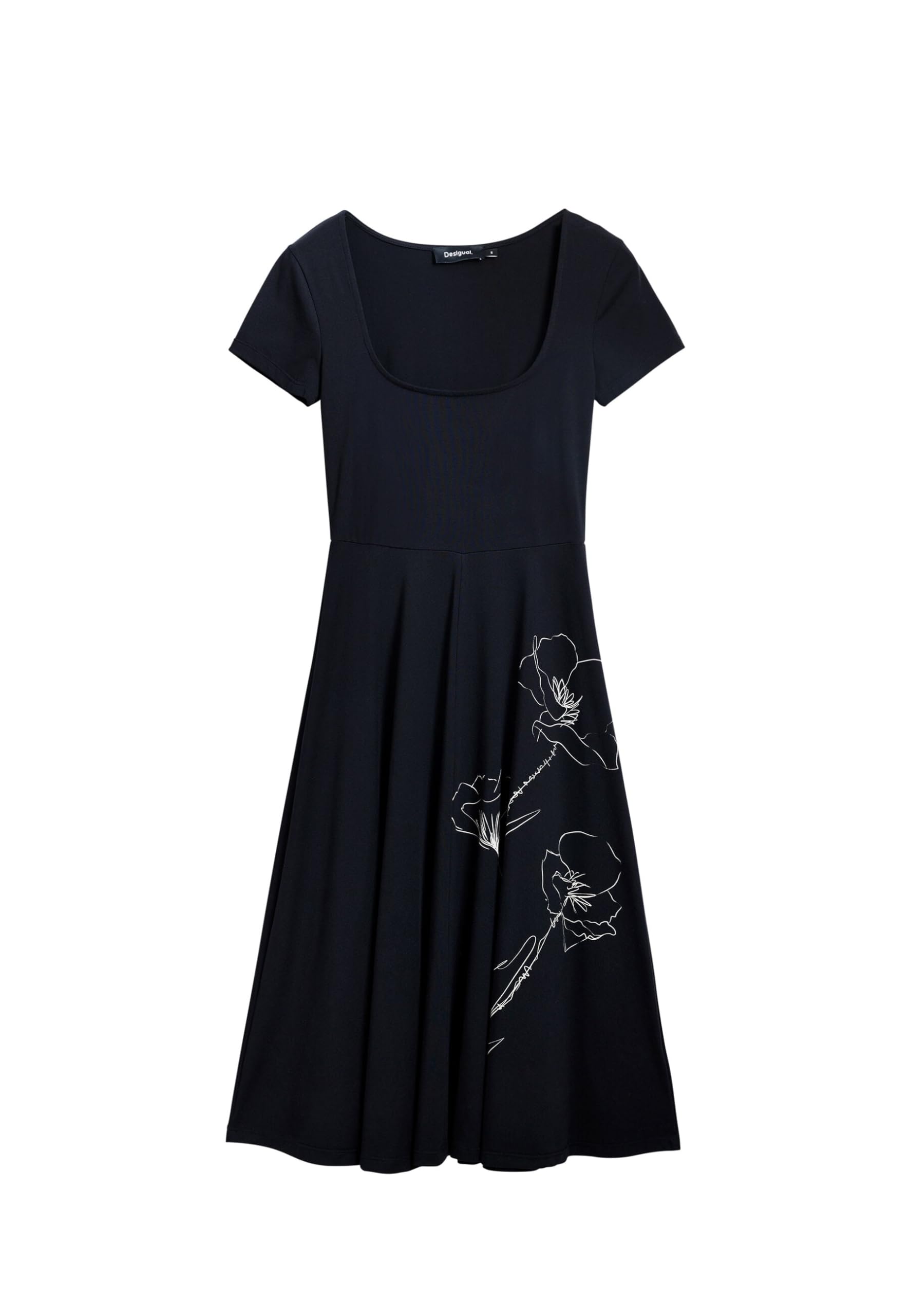 Low-cut midi dress - BLACK - XS