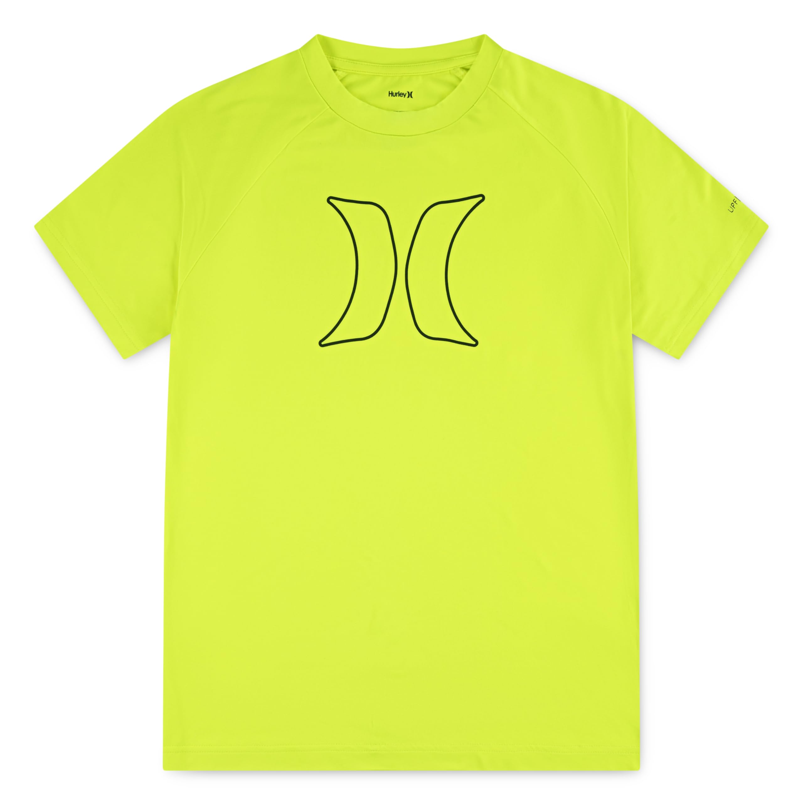Hurley Graphic UPF 50+ Rash Guard Swim Shirt, Volt, S
