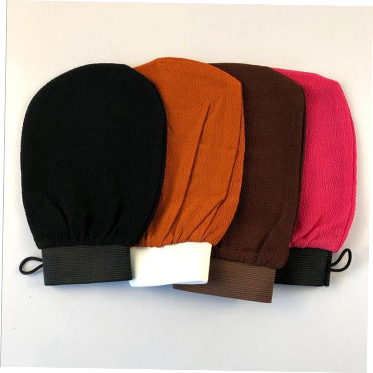 Angoily 12stücke Teiliges Exfolierende Bad-handschuhe Sanfte Hautreinigung Mit Peeling-effekt Für Spa Und Farben Schwarz Orange Braun Rosarot