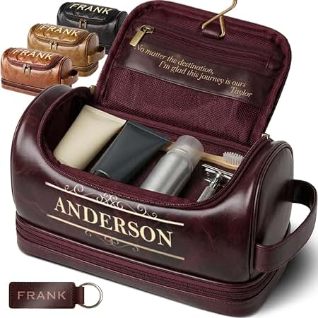 customized logo travel toiletry bag EAQ Personalized for Men, Personalized Leather Dopp Kits Customizable Organizer Engraved Name/Logo for Husband, Boyfriend, Dad, Wedding, Anniversary, Gift large rolling backpack Louis Vuitton Damier Graphite clear design provides instant Model:VSS90MMF2