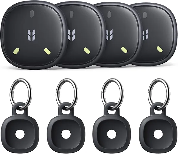 UGREEN FineTrack Mini2 Air Tracker Tags (iOS Only) 4 Pack | Bluetooth Tracker Compatible with Apple Find My, Item Finder Smart Tag for Keys,Luggage,Standard