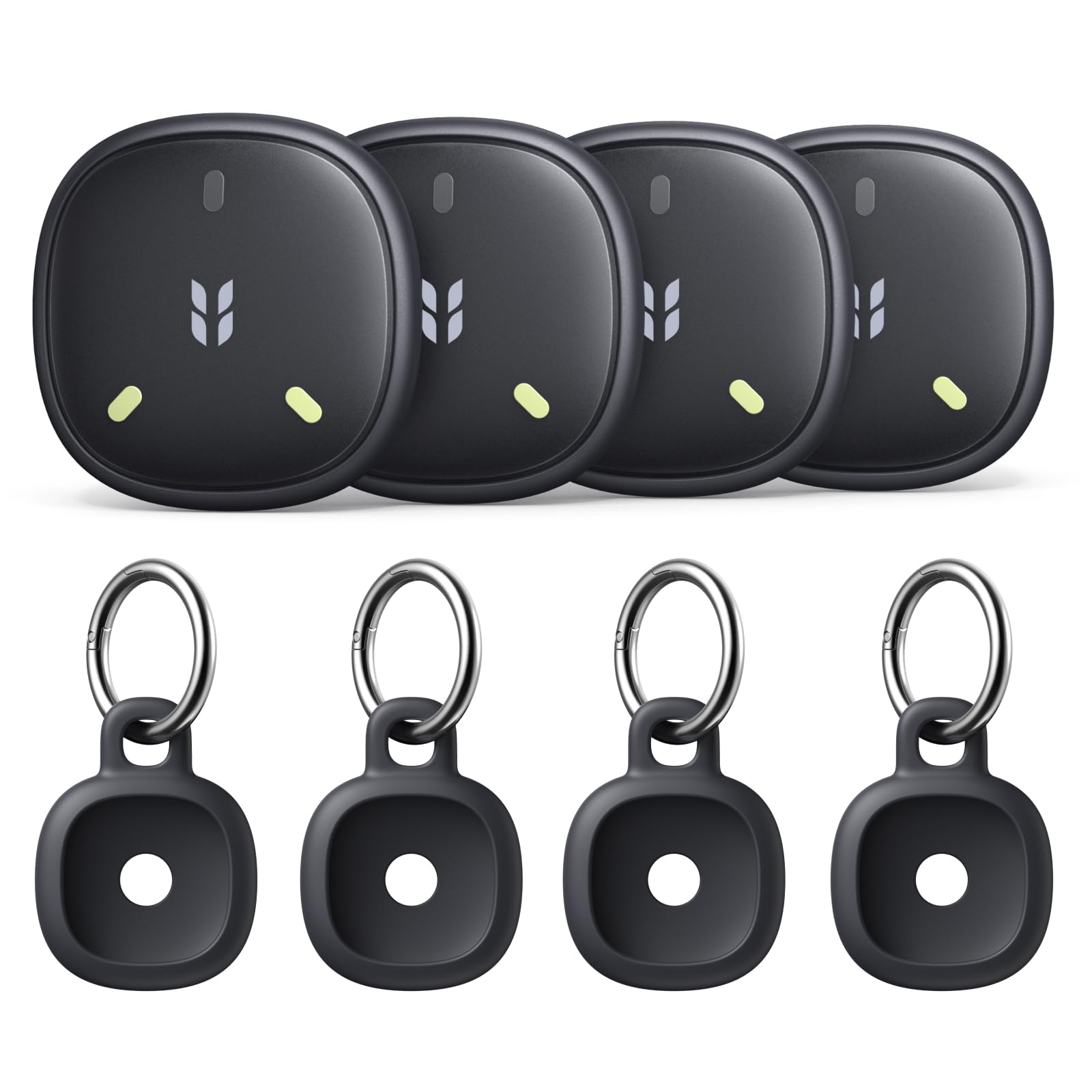 UGREEN FineTrack Mini 2 Smart Finder 110dB Fluorescenza Localizzatore IP68 4 Pezzi Supporto iOS SmartTag Tracker Bluetooth Localizzazione per Chiavi Bagaglio Portafoglio Bicicletta Borsa 7 Anni Batter