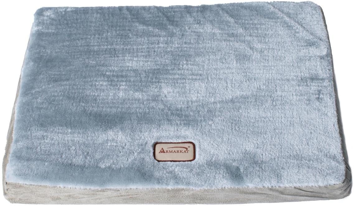 Armarkat Memory Foam Orthopedic Pet Bed Pad in Sage Green and Gray, 39-Inch by 28-Inch by 3-Inch