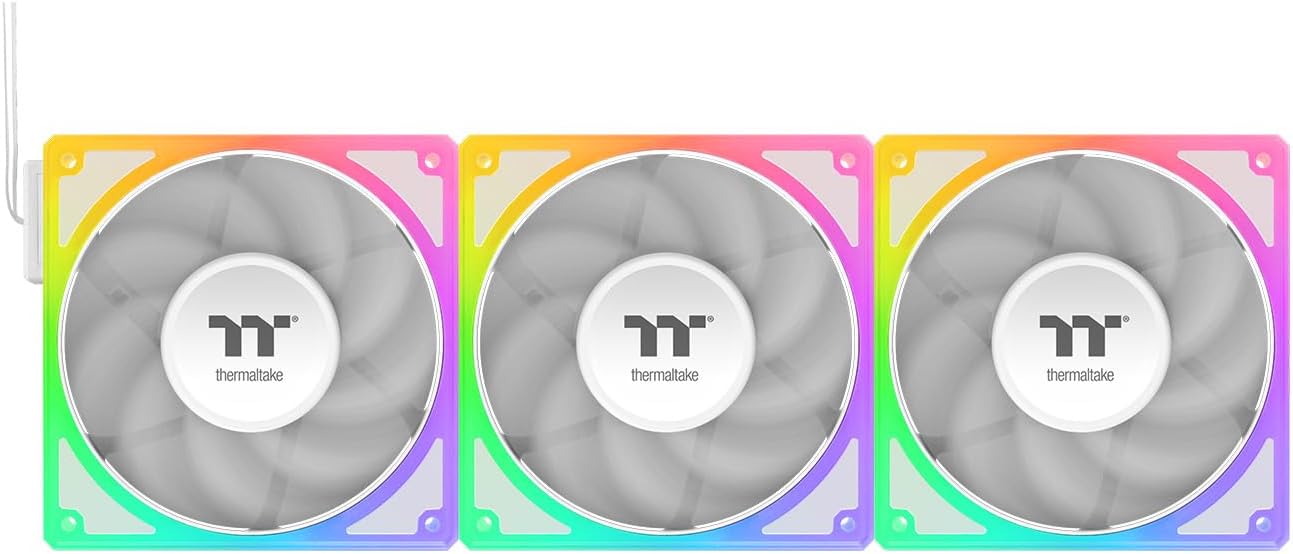 Thermaltake Toughfan EX 140 ARGB Sync; 140mm; 500~2000 RPM; MagForce 2.0; 3.04mm-H2O Static Pressure; Airflow 94.43 CFM; Hydraulic Bearing; 5V 3-Pin Motherboard Sync; 3-Pack; White; CL-F213-PL14SW-A