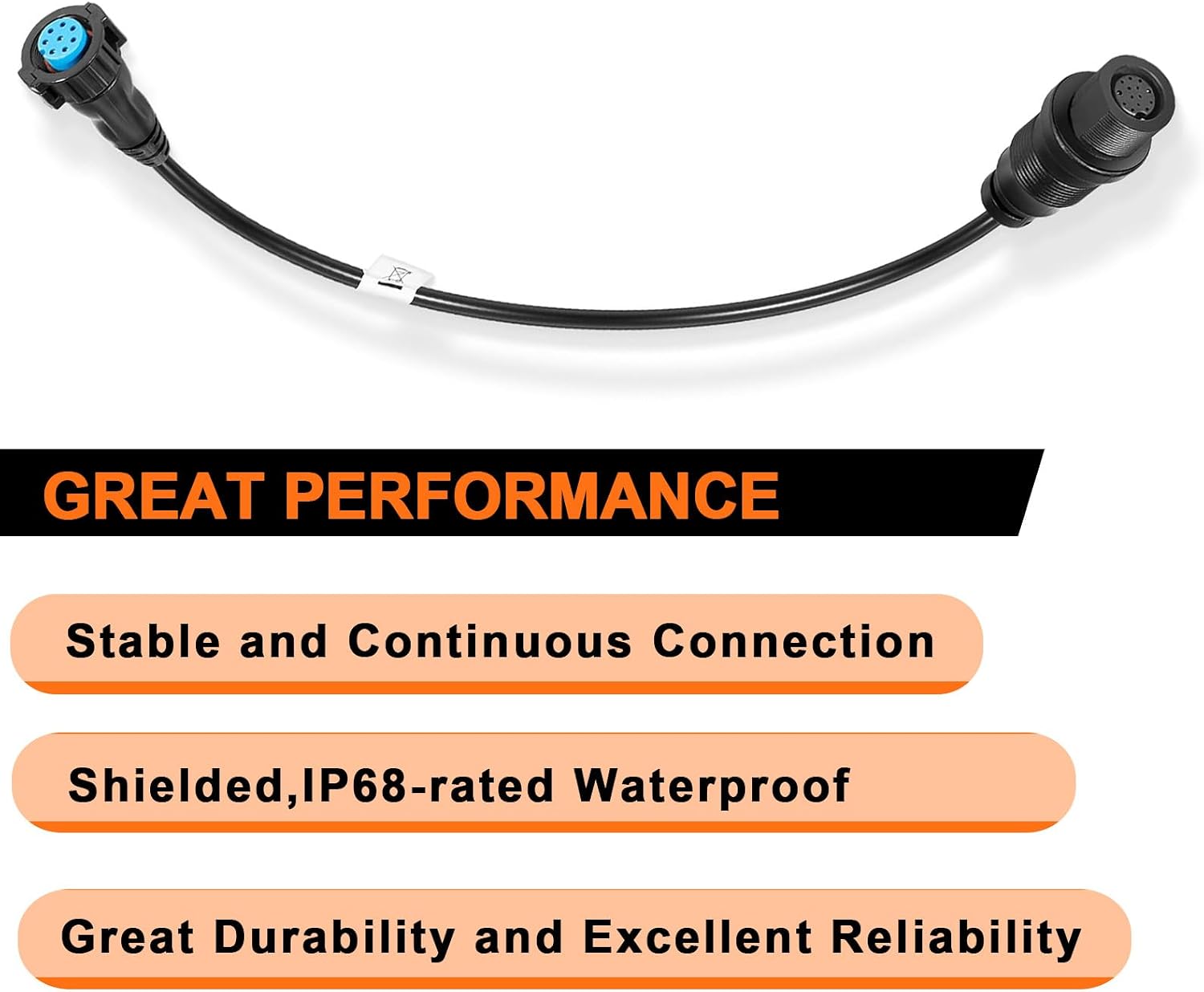 YMT 1852082 DSC Adapter Cable 8-PIN Fit for Garmin 2D Sonar Built-in Dual Spectrum Chirp Transducer,Replace for MKR-DSC-14