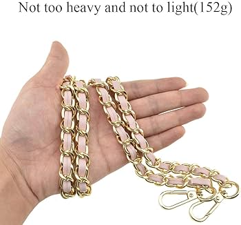 Correa De Bolso HAHIYO Metal Plus - Cadena Metal Y Cuero Sintético, 140 Cm, Color Oro Rosa, Ajustable