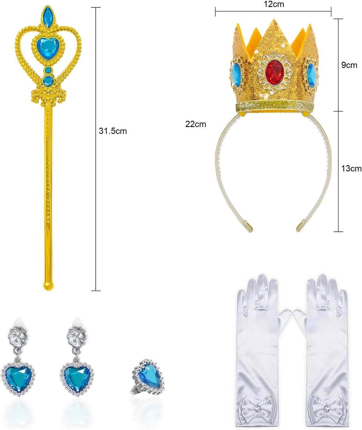 Princess Costume for Girls Kids Movie Cosplay Dress Up Outfit Halloween Christmas Birthday Party - Image 4