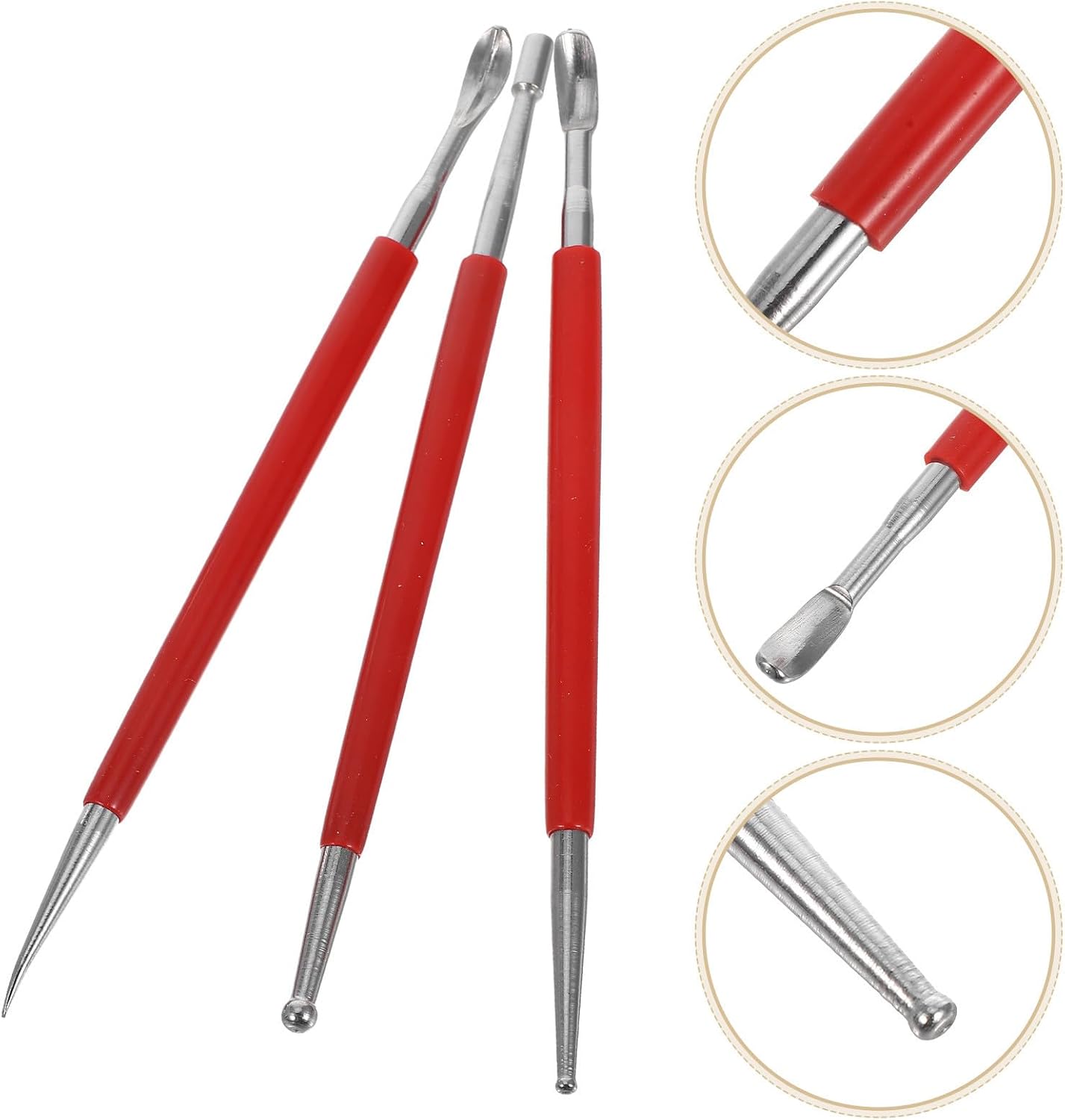 3pcs Leather Craft Modelling Embossing Press Stylus Pen for and Clay